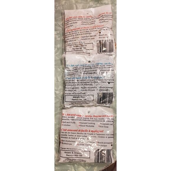 7 Packages Of Vintage Curly Doll HairB04 - Picture 7 of 9